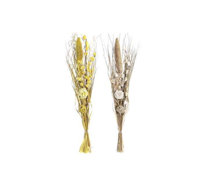 Bunch DKD Home Decor Natural Golden White Yellow Dried flower (30 x 30 x 100 cm) (2 Units)